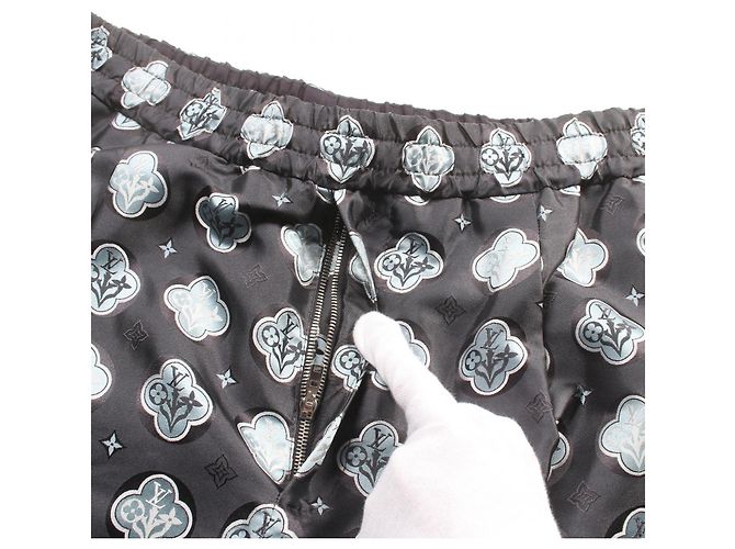 Pantalones cortos de pijama de seda Louis Vuitton Multicolor Gris - vista 7