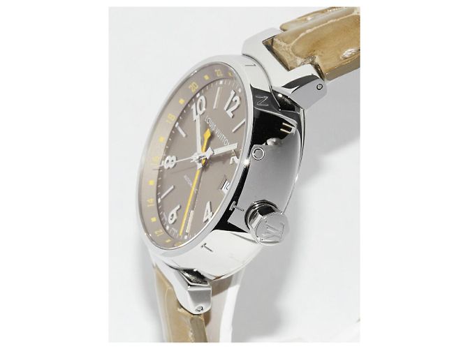 Orologio Tambour GMT con quadrante marrone chiaro Louis Vuitton Q1132 - vista 4