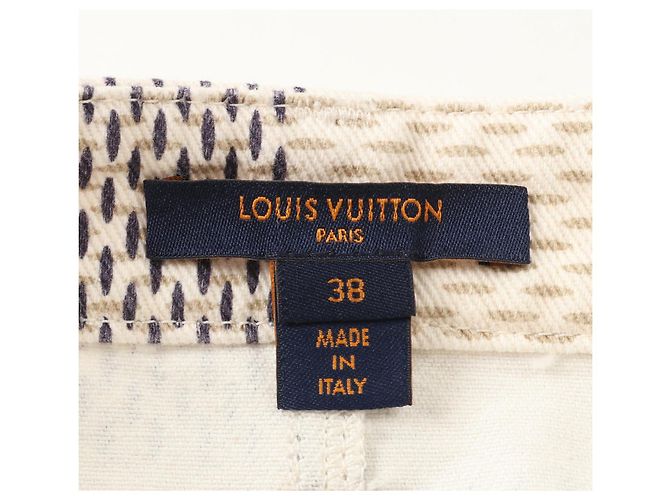 Damier Baumwollrock von Louis Vuitton Schwarz Beige Roh - Ansicht 3