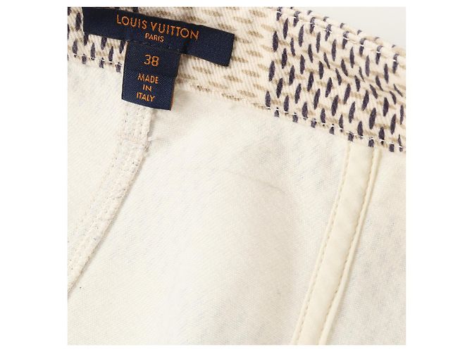 Damier Baumwollrock von Louis Vuitton Schwarz Beige Roh - Ansicht 9