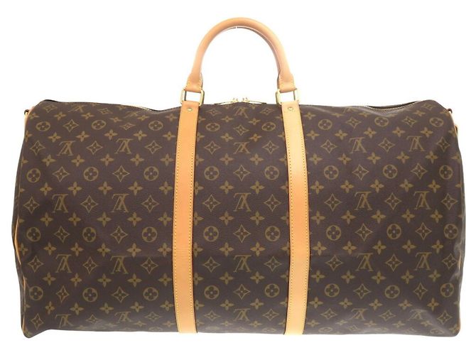 Borsa Boston Louis Vuitton Monogram Keepall Bandoulière 60 Marrone - vista 3