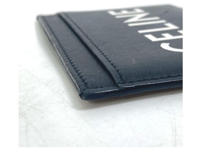 Céline Tarjetero de cuero negro Celine Blanco - vista 12