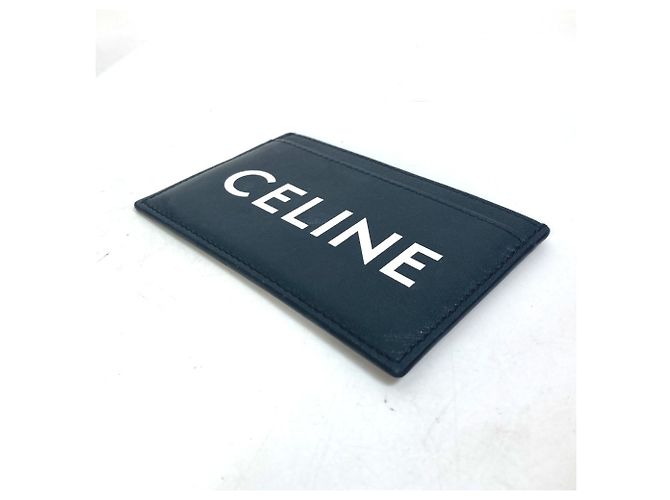Céline Tarjetero de cuero negro Celine Blanco - vista 9