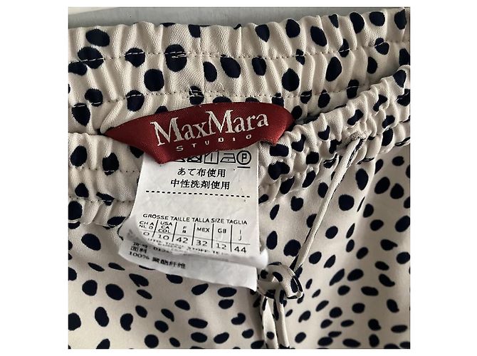 Pantalón Max Mara Beige de Poliéster con Rayas Negras Negro - vista 4