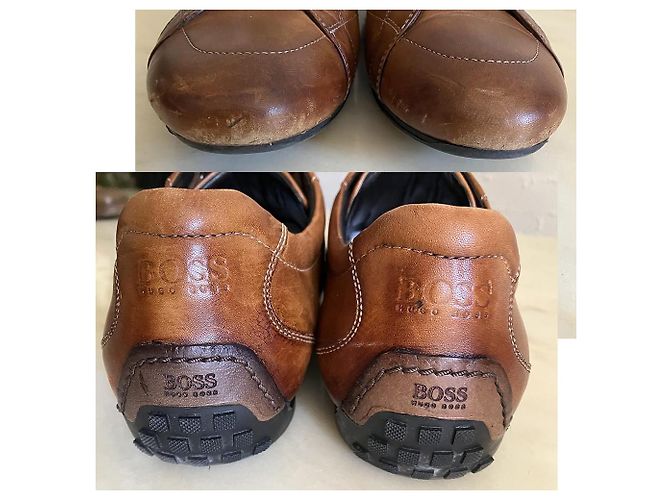 Sneakers Hugo Boss in pelle marrone - vista 4