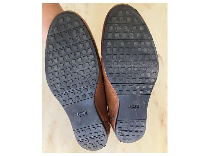 Sneakers Hugo Boss in pelle marrone - vista 5