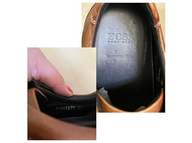 Sneakers Hugo Boss in pelle marrone - vista 6
