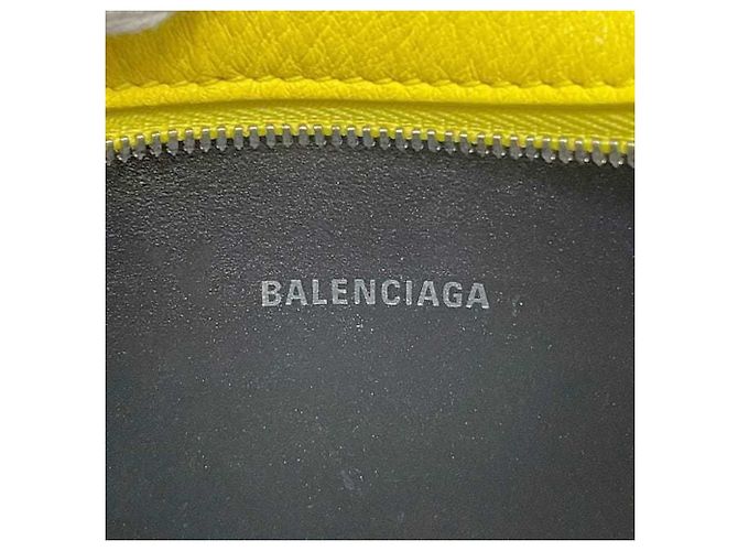 Borsa a spalla in pelle gialla Balenciaga Giallo - vista 10