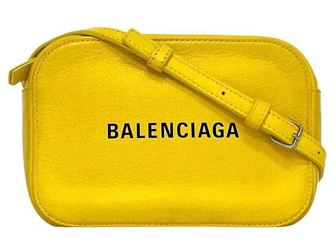 Borsa a spalla in pelle gialla Balenciaga Giallo - vista 2