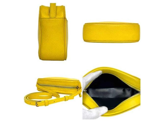 Borsa a spalla in pelle gialla Balenciaga Giallo - vista 4