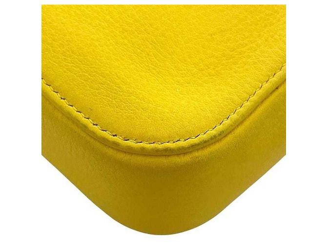 Borsa a spalla in pelle gialla Balenciaga Giallo - vista 5