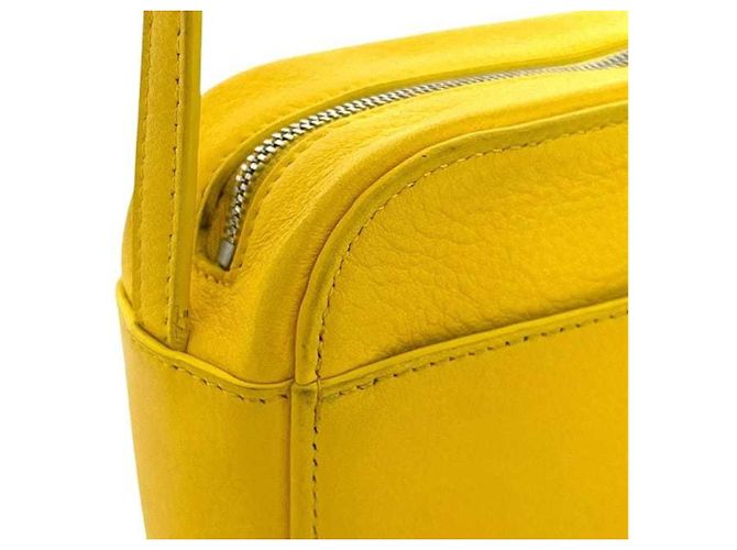 Borsa a spalla in pelle gialla Balenciaga Giallo - vista 6