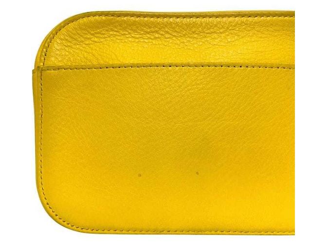 Borsa a spalla in pelle gialla Balenciaga Giallo - vista 8