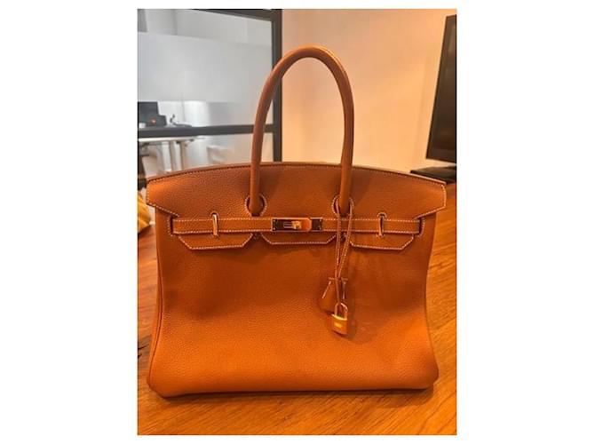 Borsa Hermès Togo Birkin 35 Marrone - vista 3