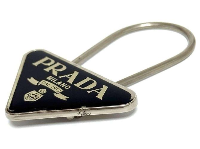 Prada Men's Triangle Logo Keychain - view 5