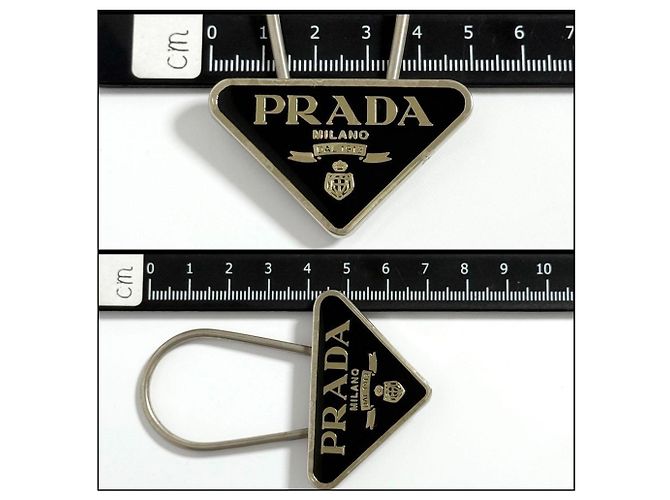 Prada Men's Triangle Logo Keychain - view 9