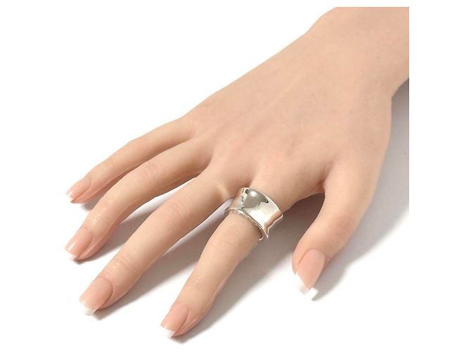 Chanel Vintage Silber Breiter Ring - Ansicht 10