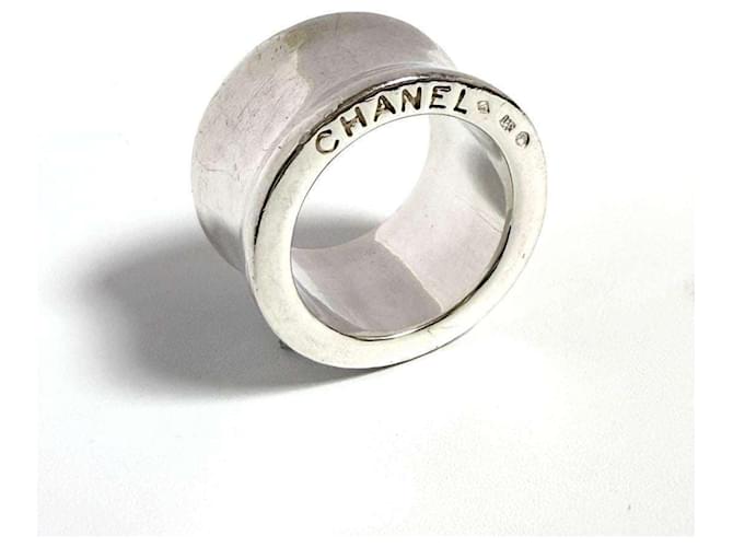 Chanel Vintage Silber Breiter Ring - Ansicht 2