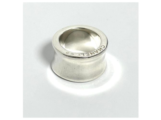 Chanel Vintage Silber Breiter Ring - Ansicht 6