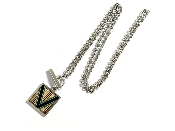 Collana Pendente Uomo Louis Vuitton V Plate - vista 3