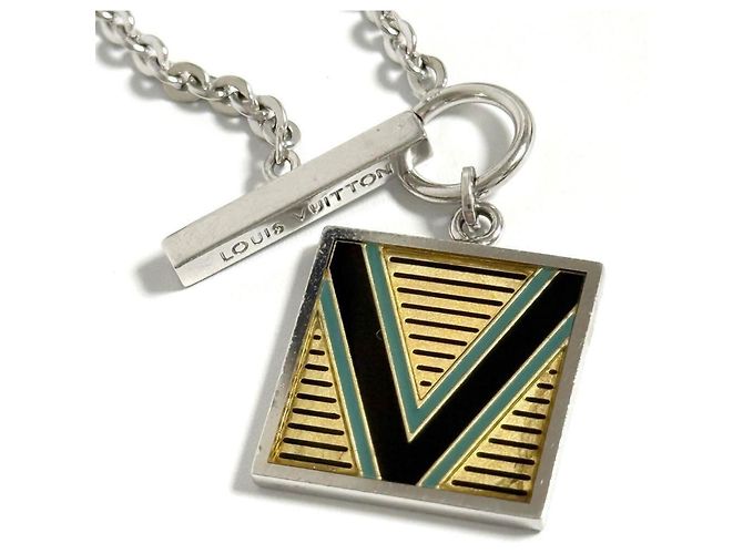 Collana Pendente Uomo Louis Vuitton V Plate - vista 7
