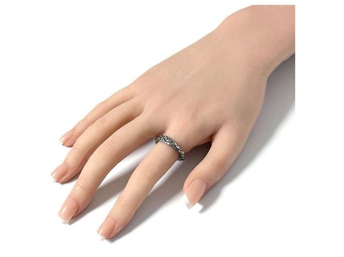 Anello Vintage in Argento Bottega Veneta - vista 10