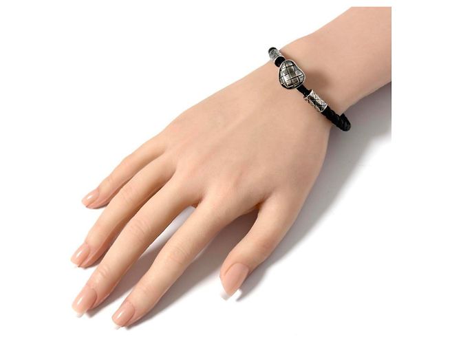 Bracciale in pelle Trenchato da uomo Bottega Veneta - vista 10
