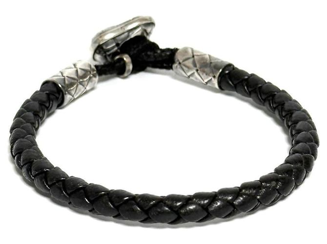 Bracciale in pelle Trenchato da uomo Bottega Veneta - vista 2