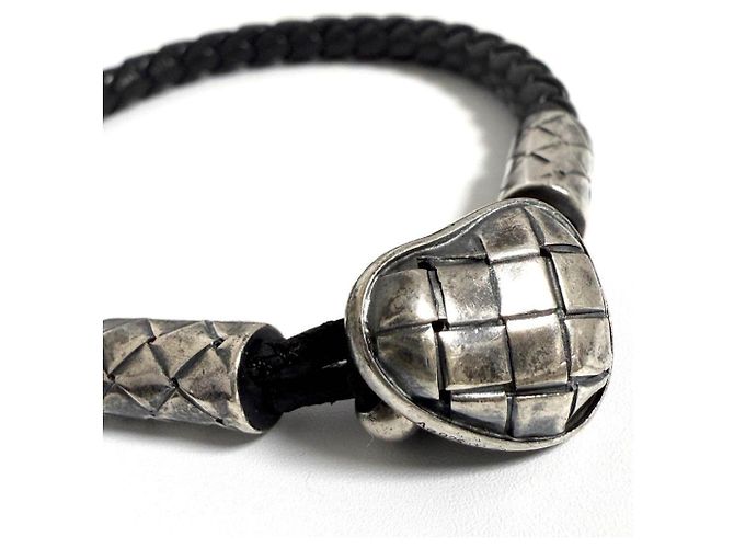 Bracciale in pelle Trenchato da uomo Bottega Veneta - vista 3