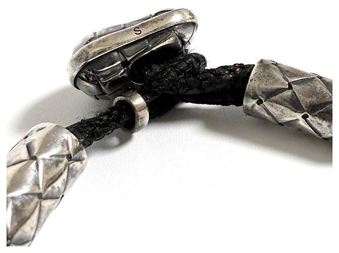 Bracciale in pelle Trenchato da uomo Bottega Veneta - vista 6