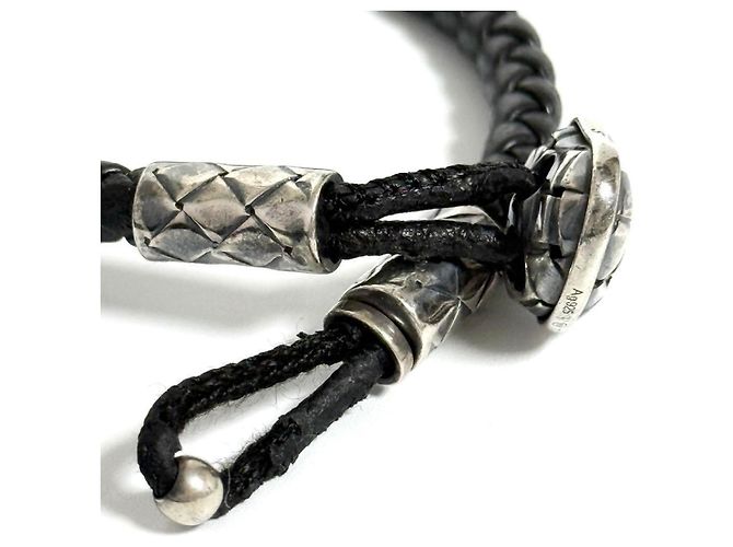 Bracciale in pelle Trenchato da uomo Bottega Veneta - vista 7
