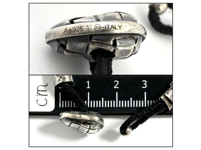 Bracciale in pelle Trenchato da uomo Bottega Veneta - vista 8