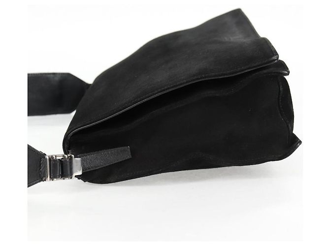 GUCCI Shoulder Bag Suede Black Silver 001 3258 Auth bs28426 Silvery - view 3