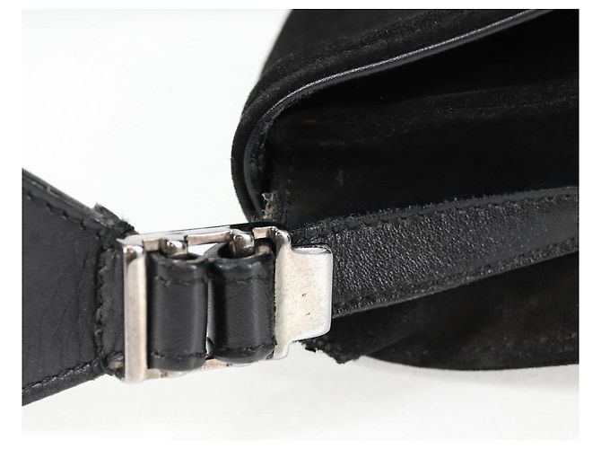 GUCCI Shoulder Bag Suede Black Silver 001 3258 Auth bs28426 Silvery - view 4
