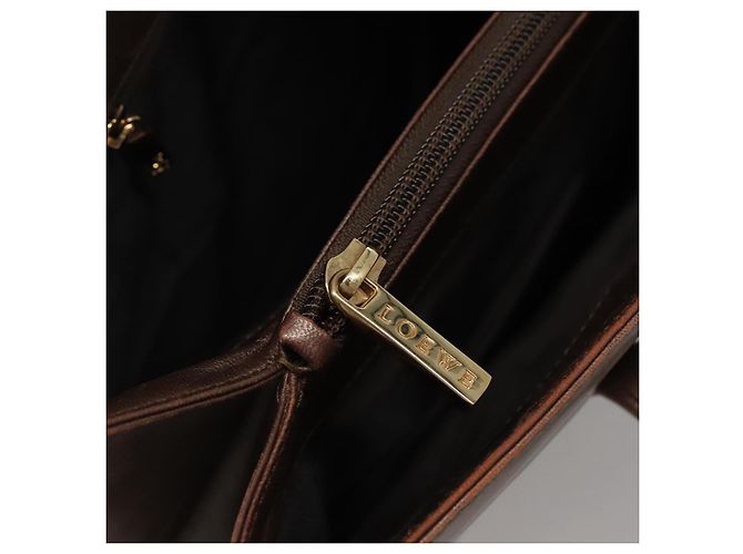 Borsa Tote LOEWE in pelle marrone oro Auth bs28741 D'oro - vista 10
