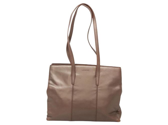 Borsa Tote LOEWE in pelle marrone oro Auth bs28741 D'oro - vista 13