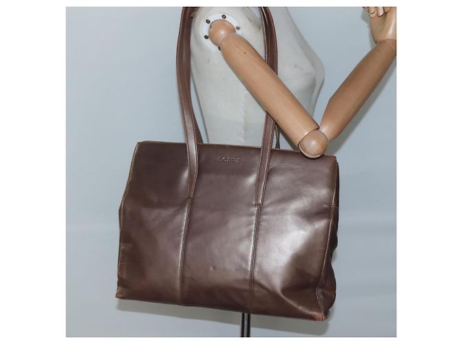 Borsa Tote LOEWE in pelle marrone oro Auth bs28741 D'oro - vista 25