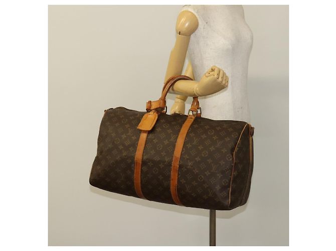 LOUIS VUITTON Borsa Boston Monogram Keepall Bandoulière 50 M41416 Auth LV 136674 Monogramma - vista 22
