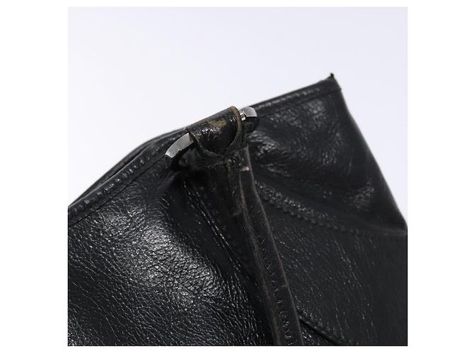 Borsa Tote in pelle nera e argento GUCCI 113015 Auth 138122 Nero - vista 10