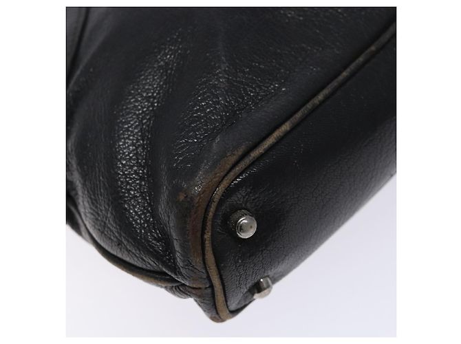 Borsa Tote in pelle nera e argento GUCCI 113015 Auth 138122 Nero - vista 14