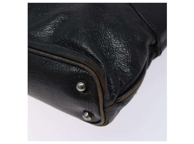 Borsa Tote in pelle nera e argento GUCCI 113015 Auth 138122 Nero - vista 15