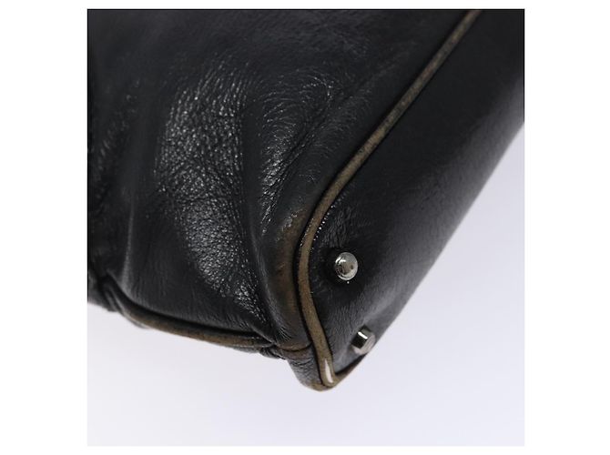 Borsa Tote in pelle nera e argento GUCCI 113015 Auth 138122 Nero - vista 16