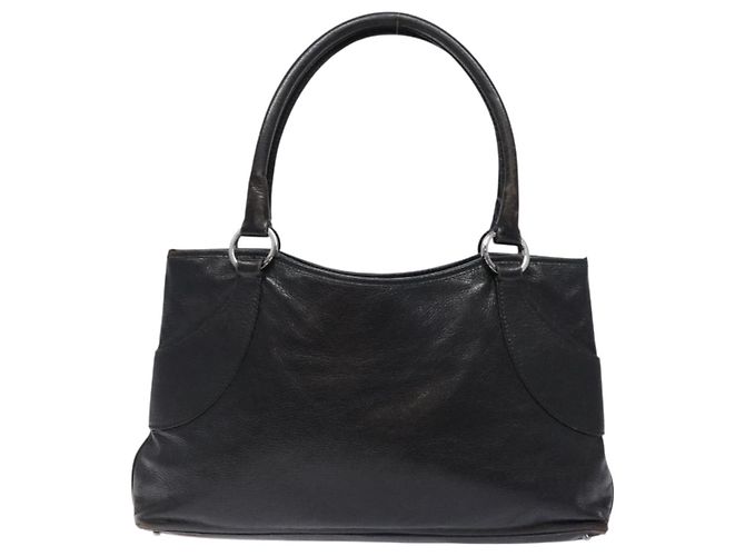 Borsa Tote in pelle nera e argento GUCCI 113015 Auth 138122 Nero - vista 2