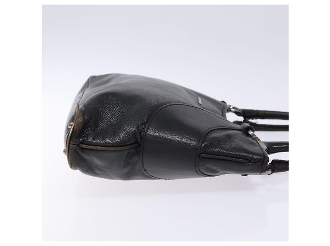 Borsa Tote in pelle nera e argento GUCCI 113015 Auth 138122 Nero - vista 3