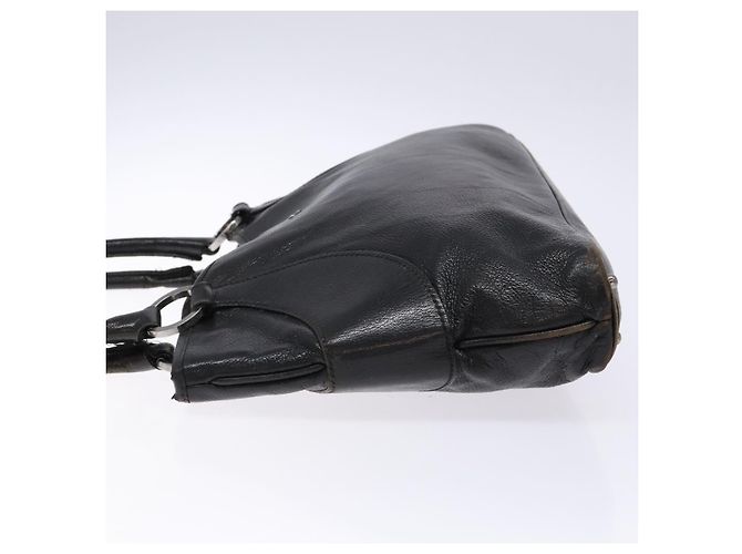 Borsa Tote in pelle nera e argento GUCCI 113015 Auth 138122 Nero - vista 4