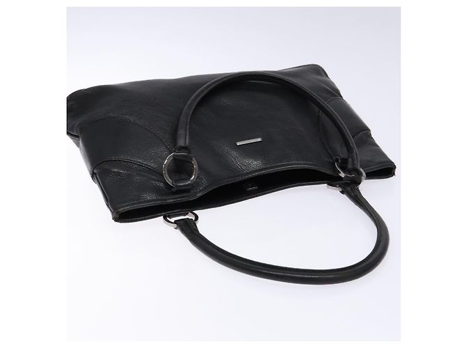 Borsa Tote in pelle nera e argento GUCCI 113015 Auth 138122 Nero - vista 6