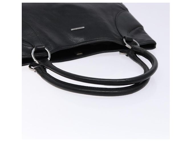 Borsa Tote in pelle nera e argento GUCCI 113015 Auth 138122 Nero - vista 7