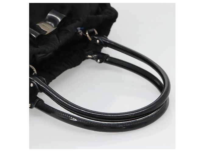 Borsa a mano Vala in nylon nero e argento di Salvatore Ferragamo Auth 139278 - vista 7