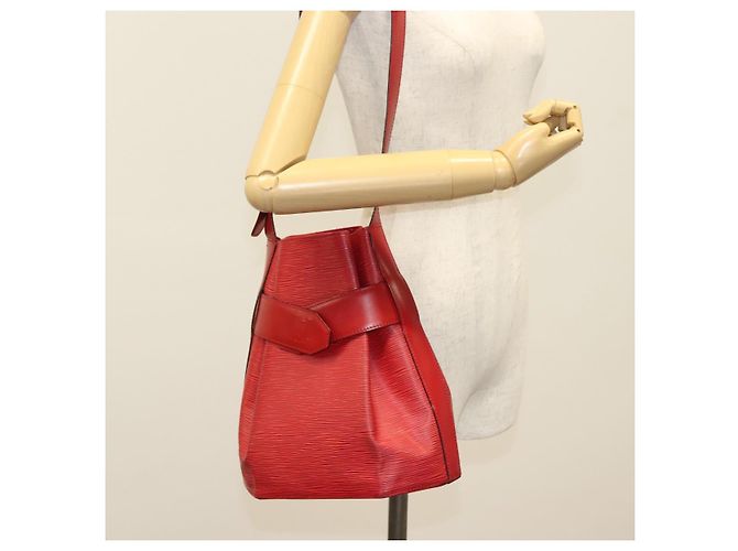 LOUIS VUITTON Epi Sac Depaule PM Borsa a Spalla Rossa M80207 LV Auth 138704 Rosso - vista 20