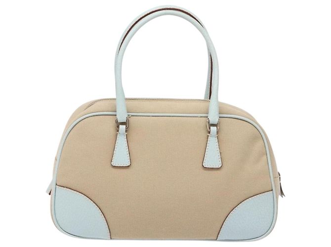 PRADA Handtasche aus Canvas Beige Silber Authentisch yk19198 - Ansicht 13